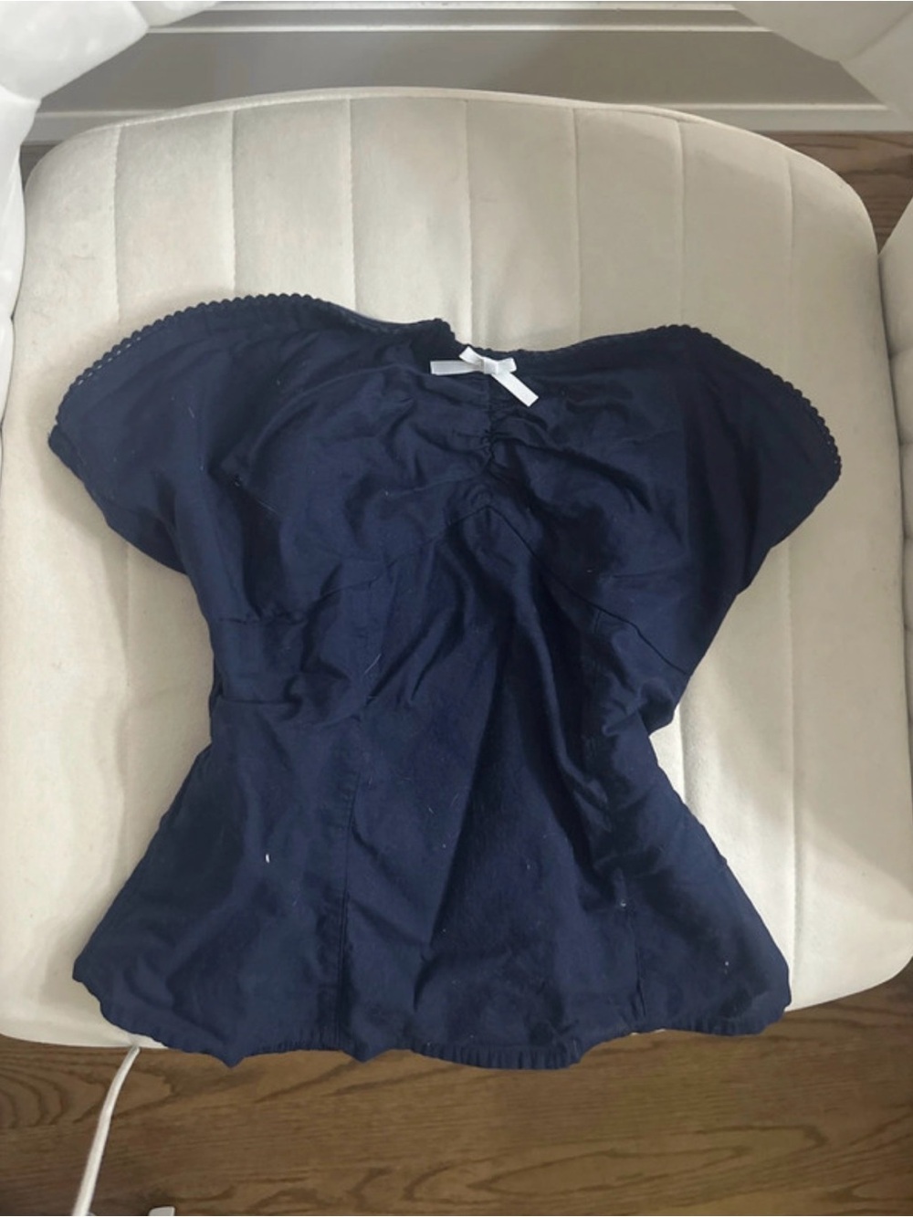 Hollister Navy Blue Bow-Accent Cap Sleeve Camisole